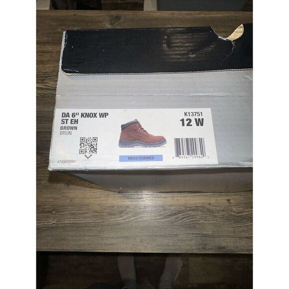 Hytest DA 6" Knox WP ST EH Brown Steel Toe Boots. Size 12W. Waterproof. NWT. - Picture 8 of 9